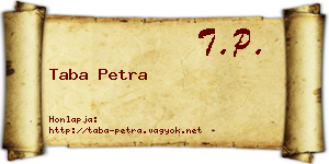 Taba Petra névjegykártya